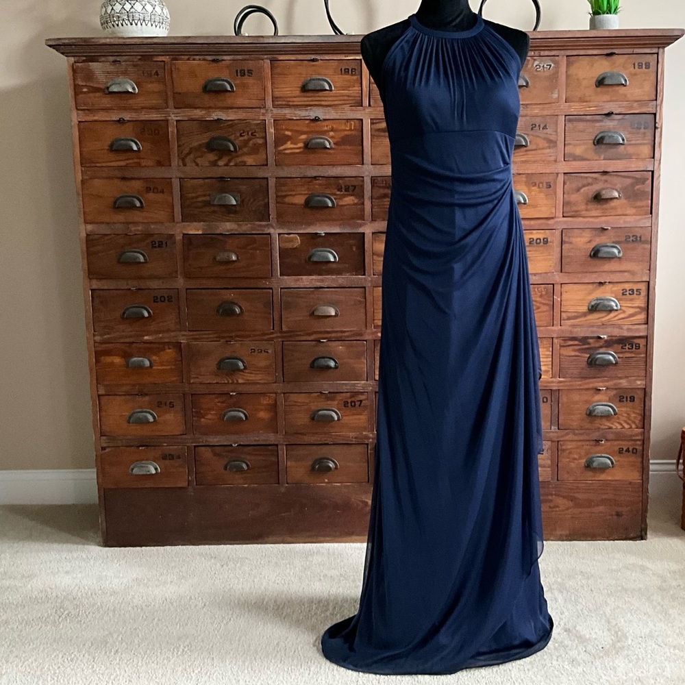 David’s Bridal size 8 navy dress.